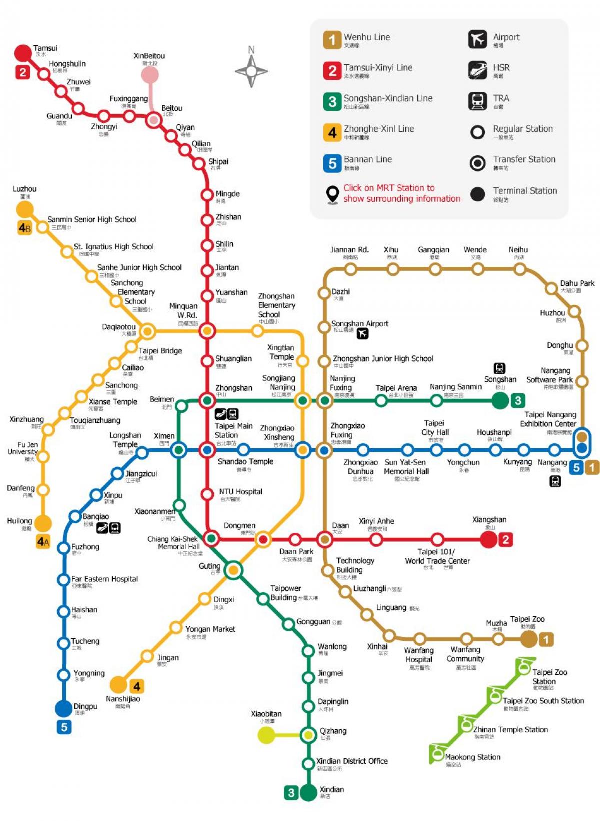 La estación ferroviaria de Taipei mapa