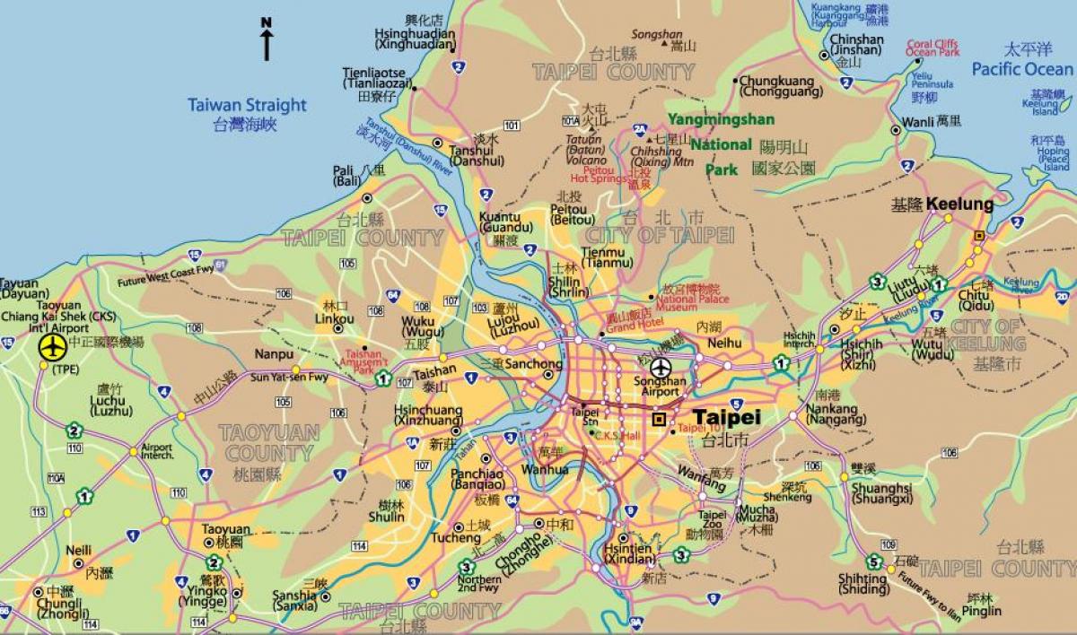 Mapa del centro de Taipei