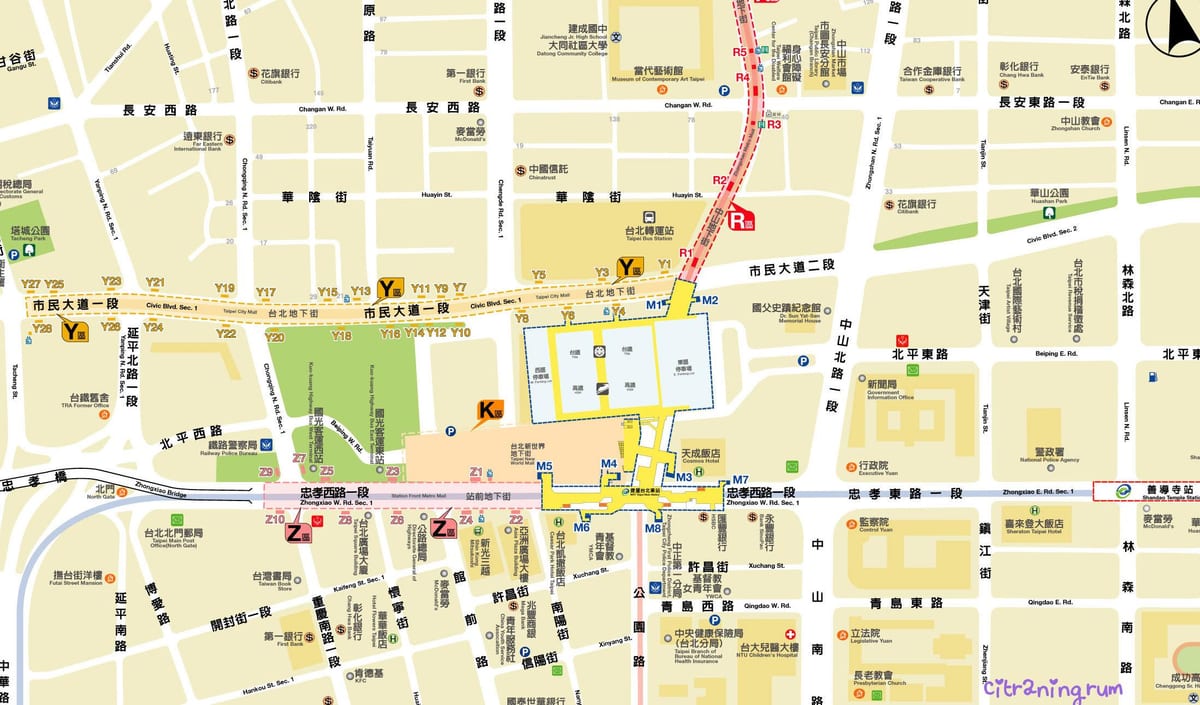 mapa de Taipei metro mall