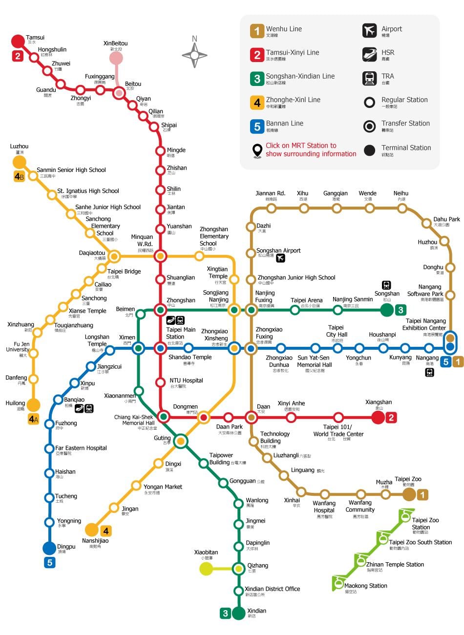 La estación de metro de Taipei mapa