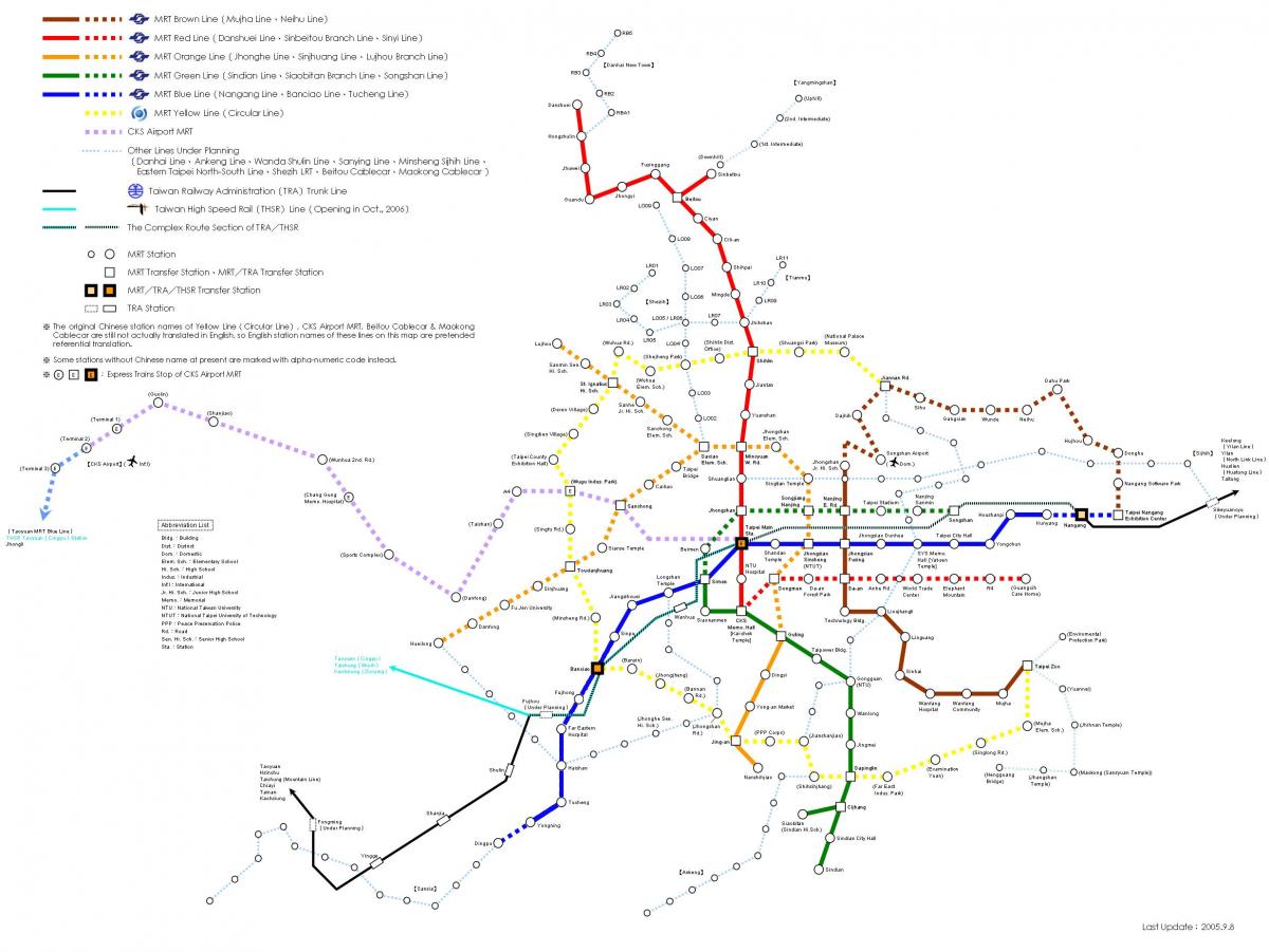 mapa de Taipéi de la estación del tav