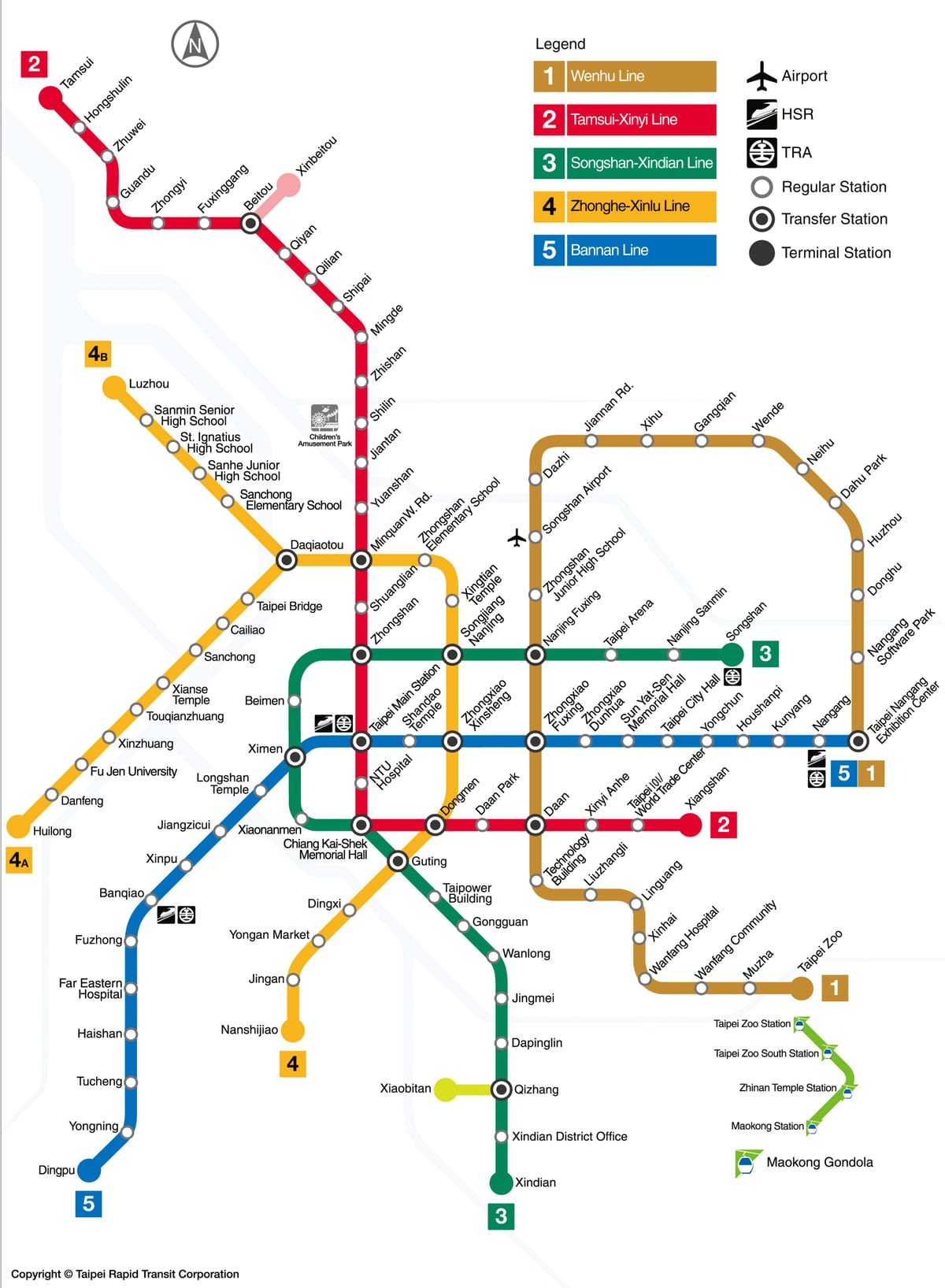 mrt mapa de Taipéi 2016