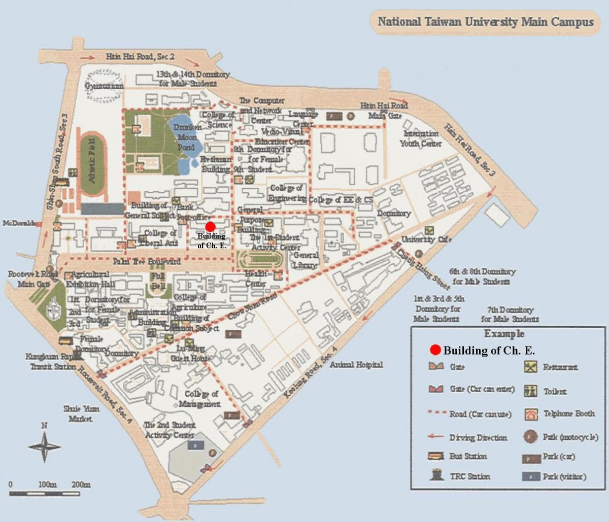 universidad nacional de taiwán mapa del campus