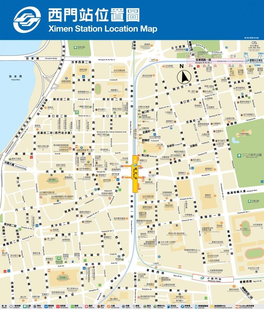 ximending mrt mapa