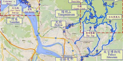 Mapa de beitou, taiwán